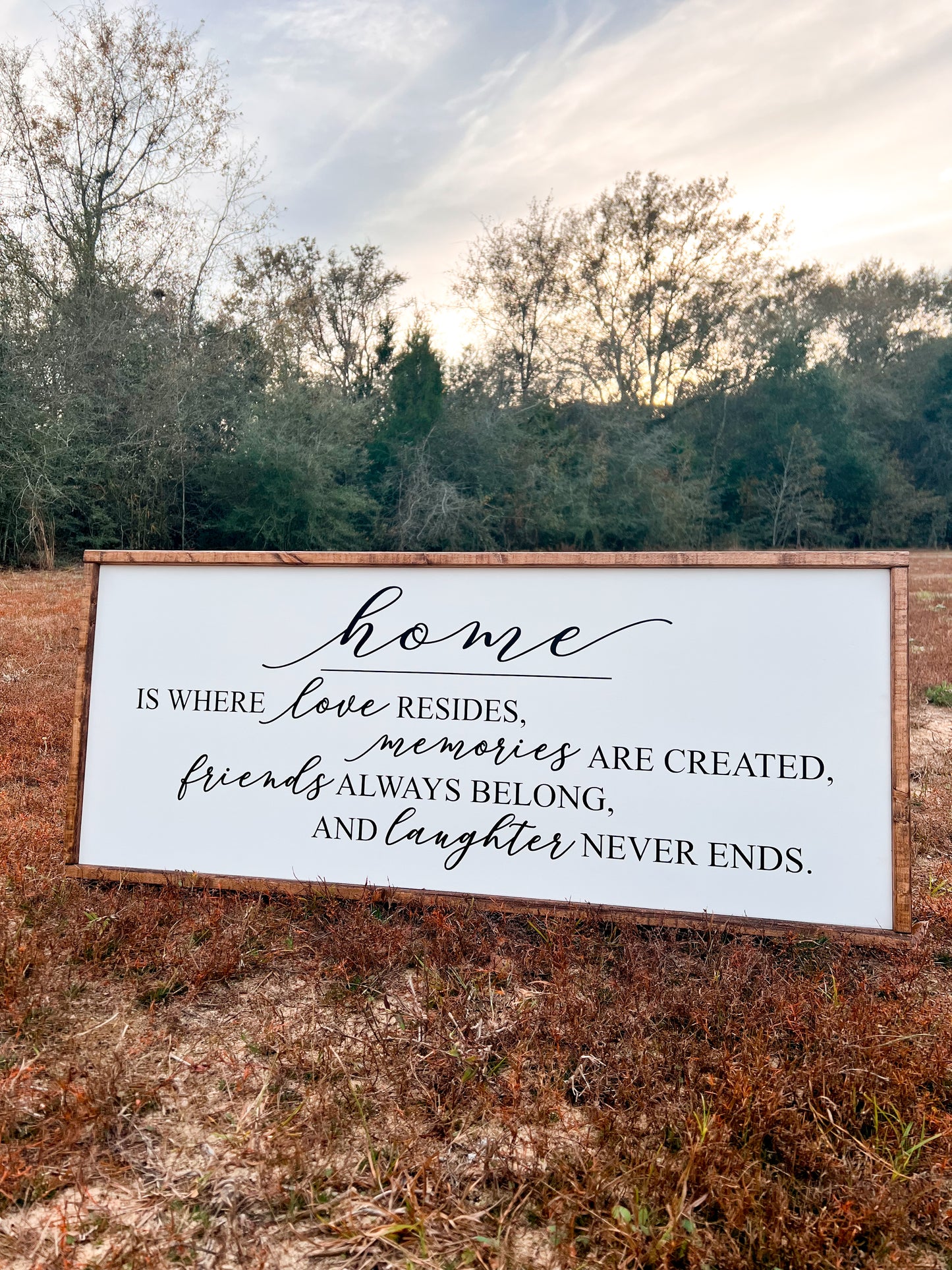 Home wooden sign - is where love resides, memories are made - living room sign - family sign