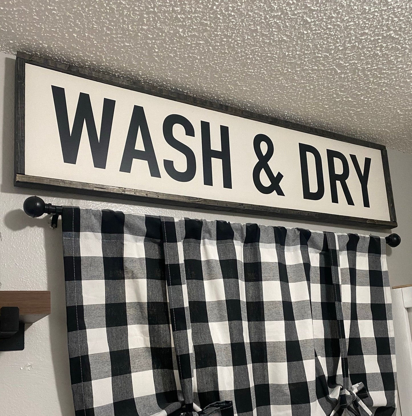 Wash & Dry - laundry room sign - wooden sign