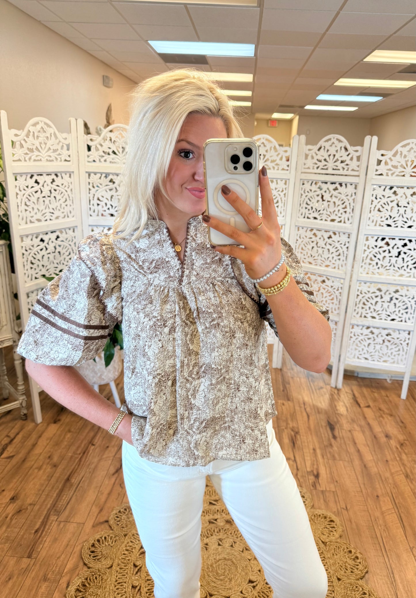 Mocha Toile Top