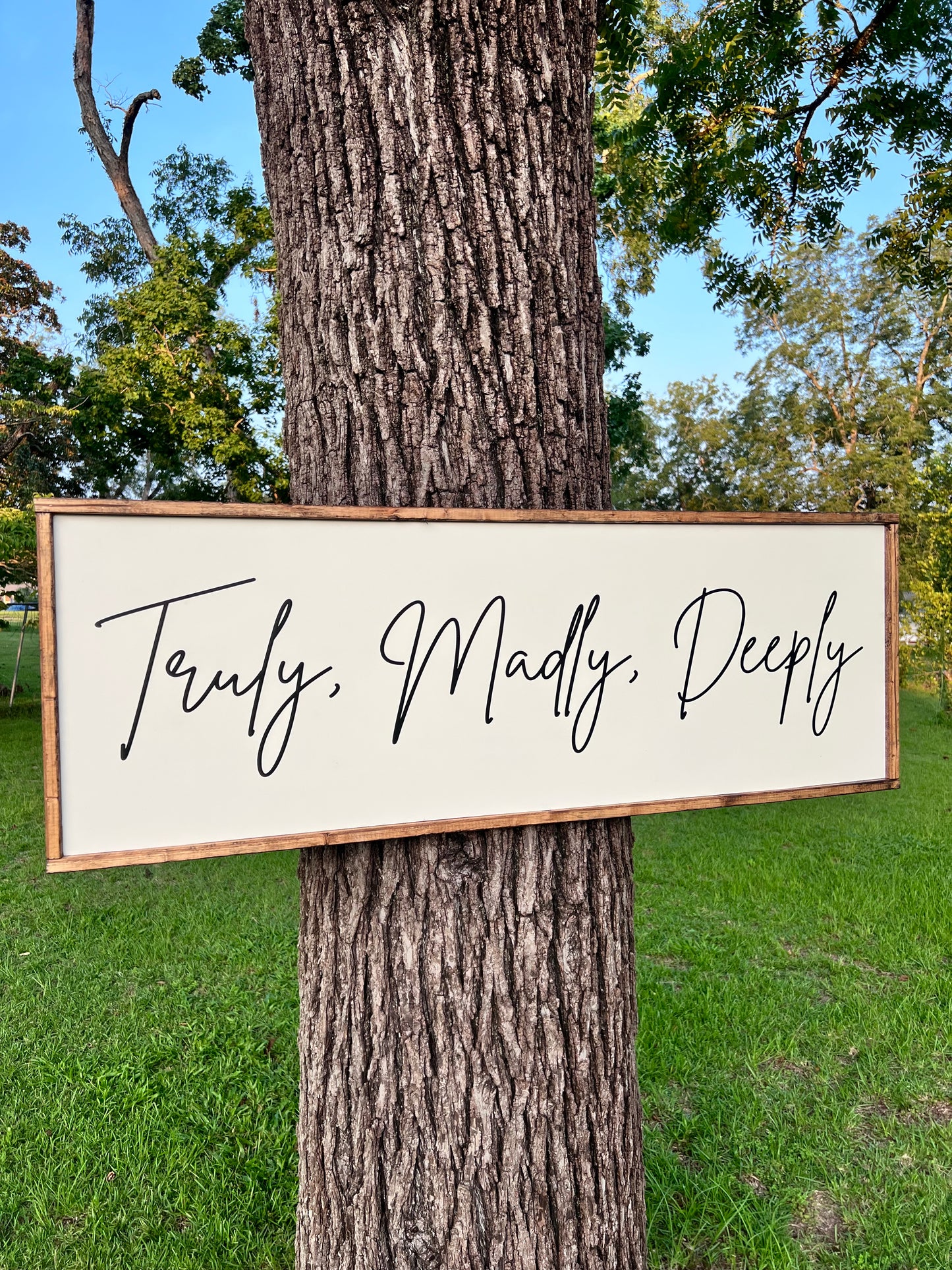 Truly, madly, deeply - over the bed wooden sign