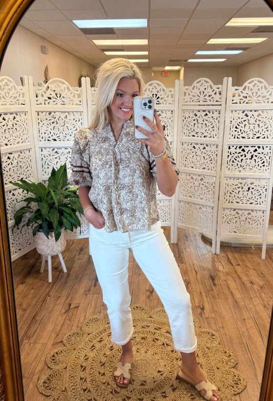 Risen Cream High Rise Jean
