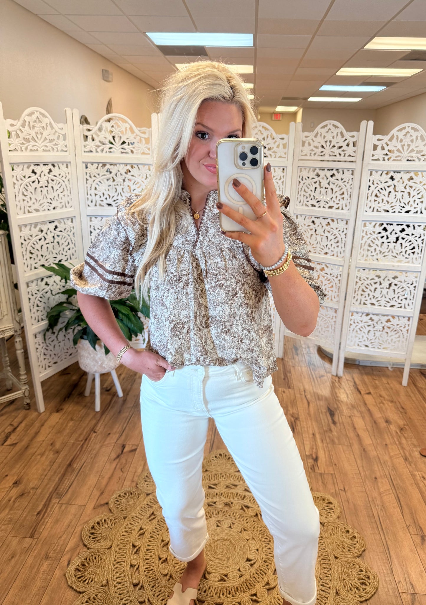 Mocha Toile Top