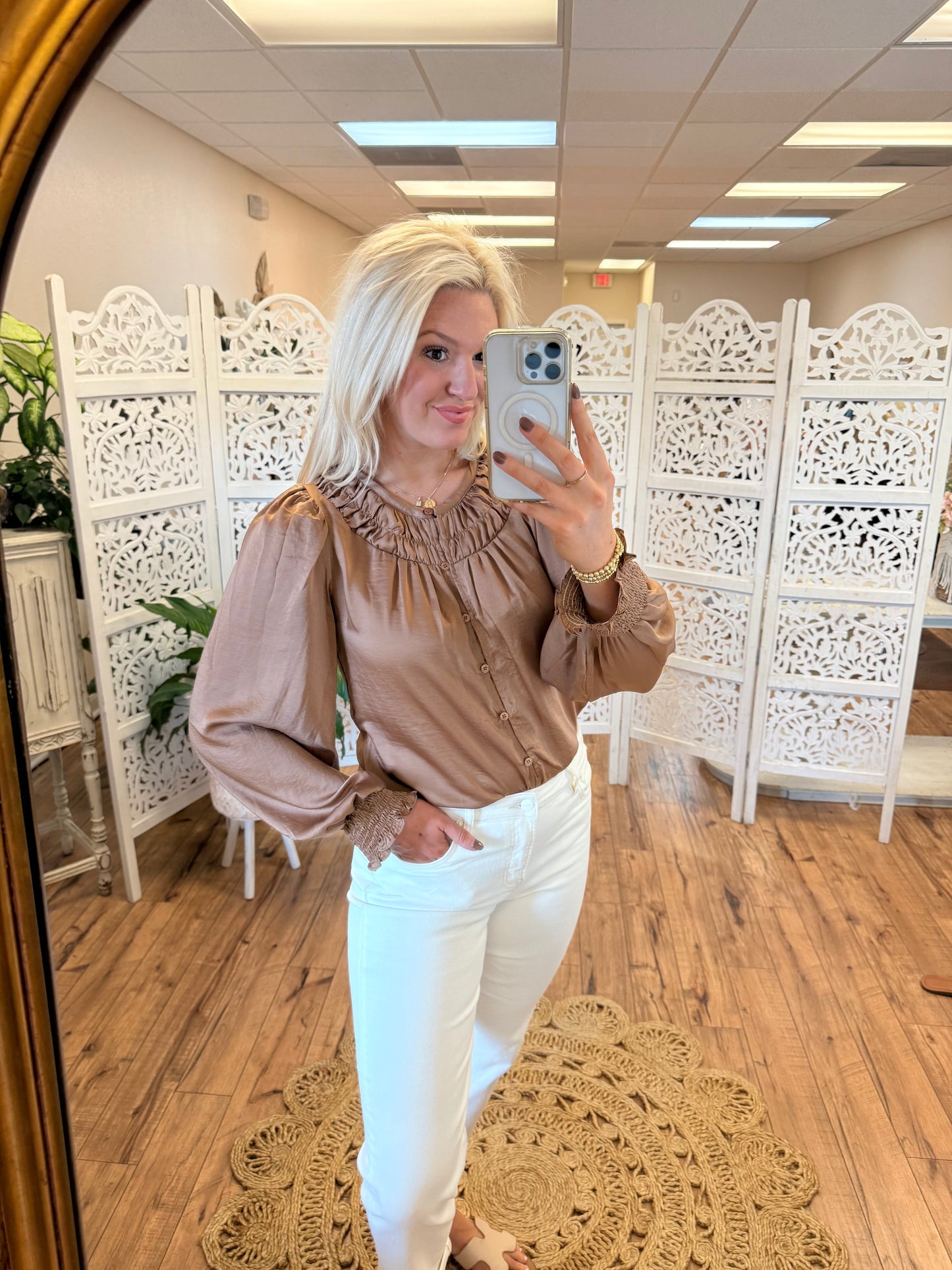 The Rust Satin Top