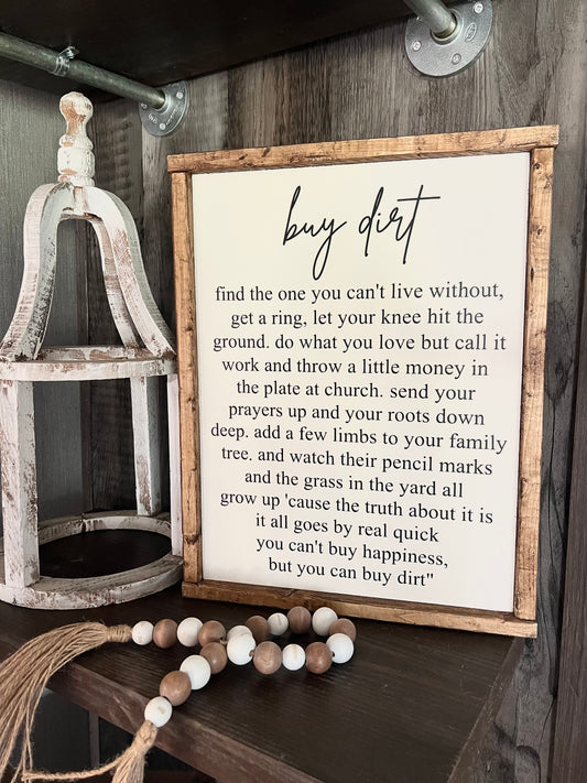 Buy dirt wooden sign