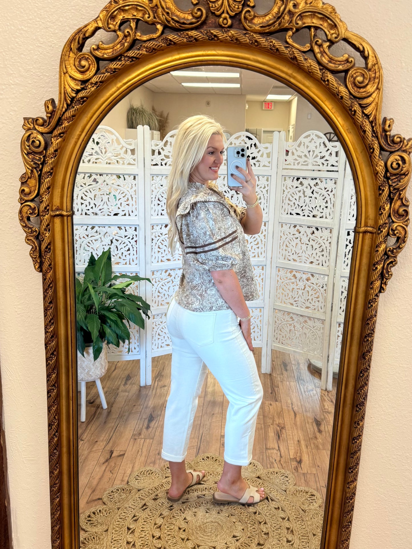 Risen Cream High Rise Jean