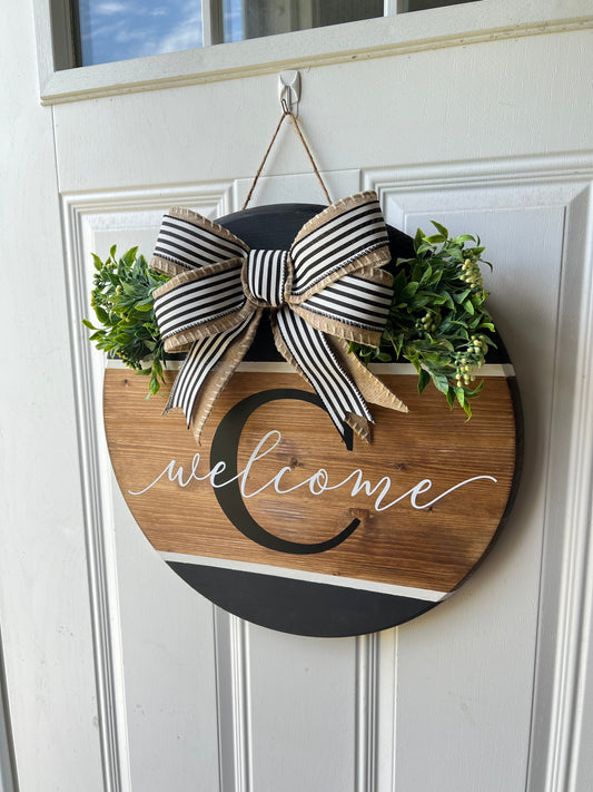 Welcome front door sign - front door decor