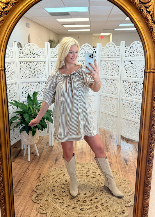 Bow Striped Dress