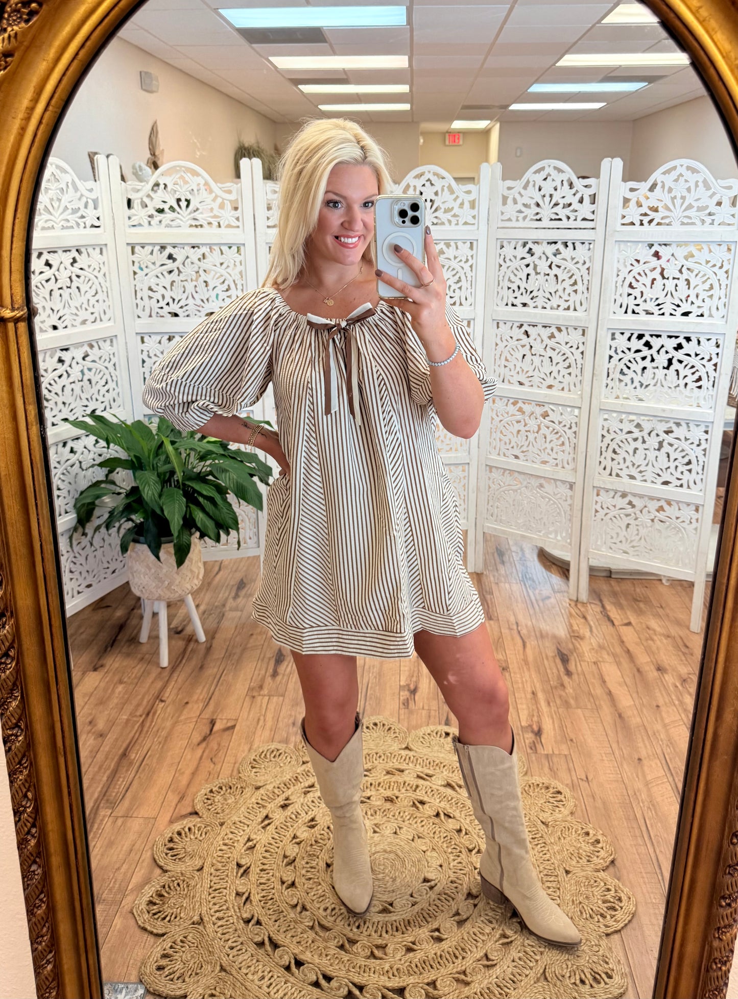 Bow Striped Dress