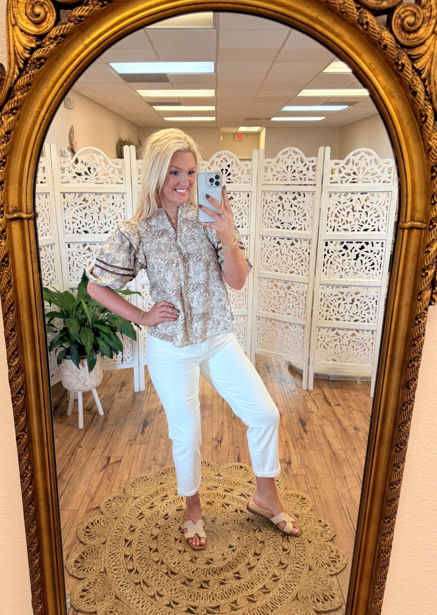 Mocha Toile Top