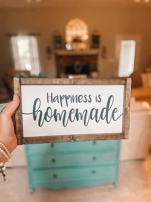 Happiness is homemade wooden sign - gifts under 25 - gift signs