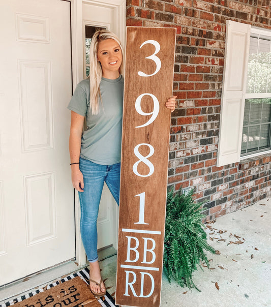 Front door address sign - front porch sign