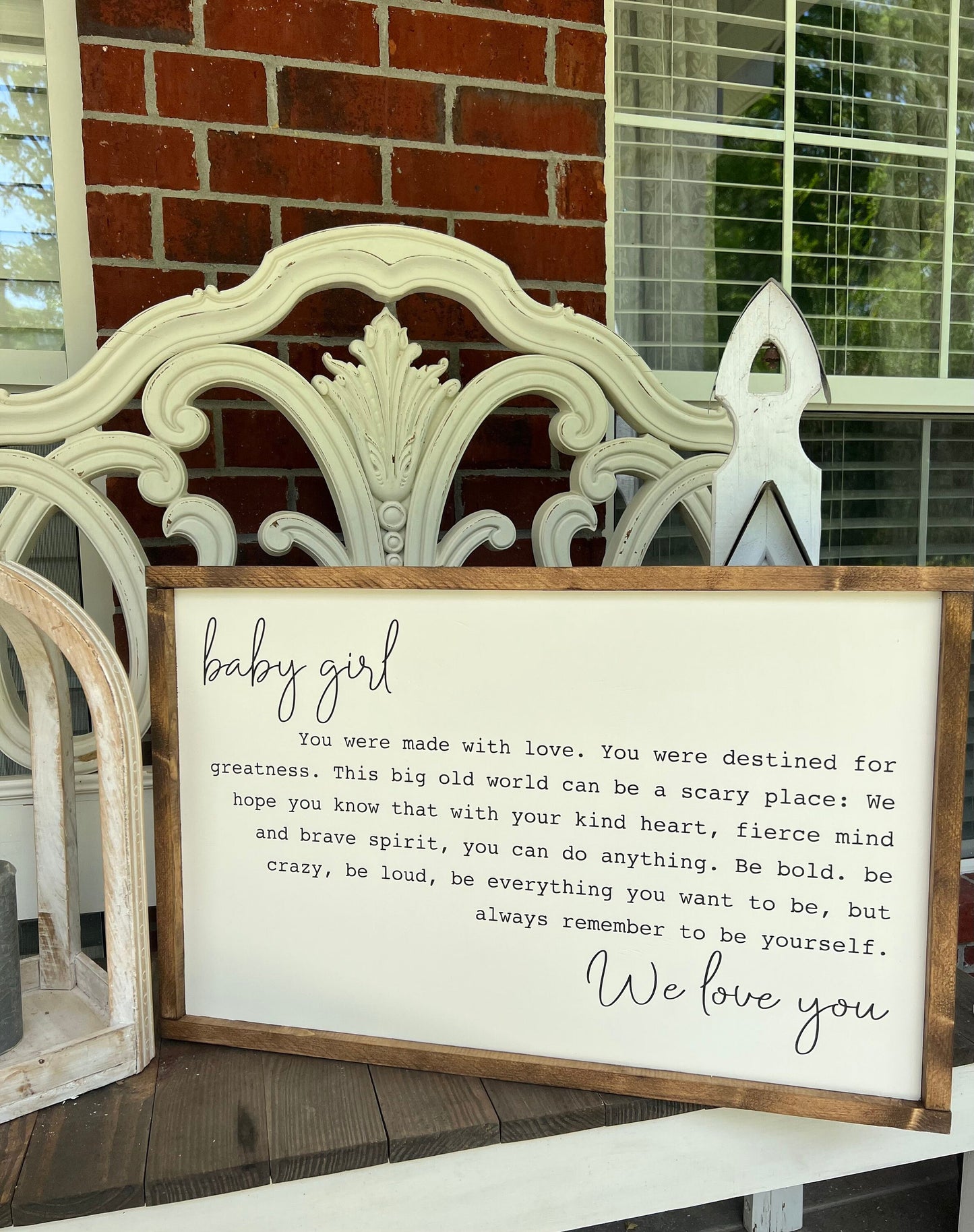 Baby girl we love you - girls nursery sign - baby room decor