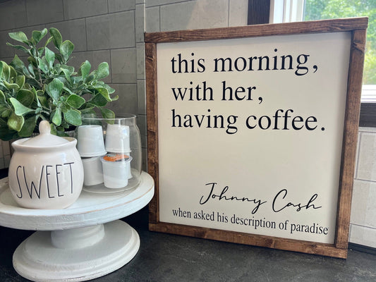 Johnny Cash Description - coffee bar sign